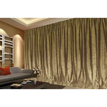Large Thick Velvet Curtain Stunning Flocking 560x230cm + 30Hooks Gold - Home & Garden > Curtains > Curtains & Drapes