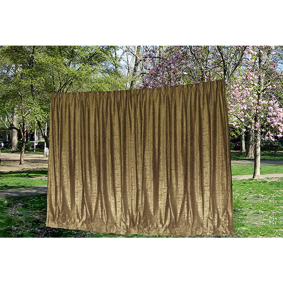 Large Thick Velvet Curtain Stunning Flocking 560x230cm + 30Hooks Gold - Home & Garden > Curtains > Curtains & Drapes