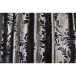 Large Thick Velvet Curtains Stunning Flocking 580x270cm + Hook Pinch Pleat Silver Grey - Home & Garden > Curtains >