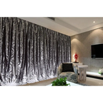 Large Thick Velvet Curtains Stunning Flocking 580x270cm + Hook Pinch Pleat Silver Grey - Home & Garden > Curtains >
