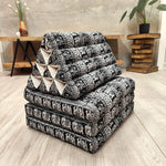 [Large] THREE FOLDS Thai Triangle Pillow Foldout Daybed TTP10BLKELE - Home & Garden > Decor