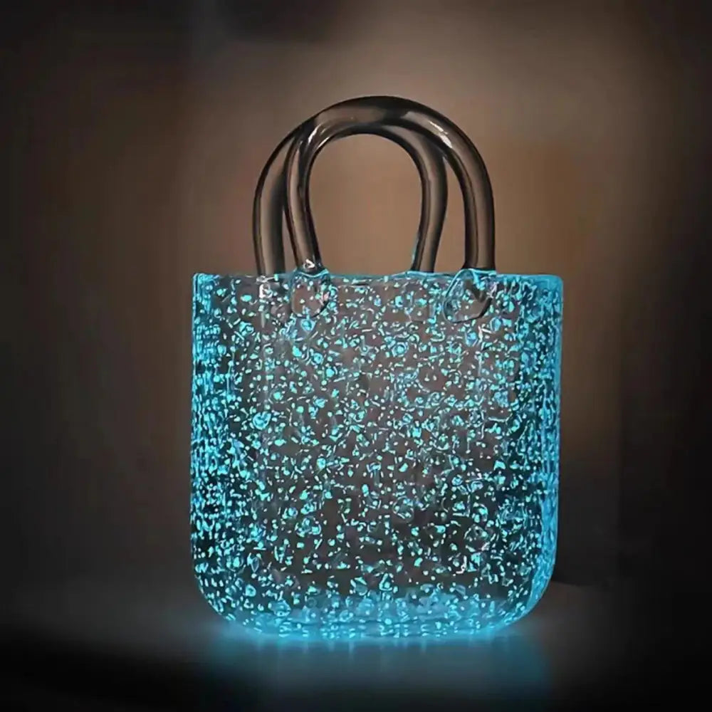 Large Tote Bubble Bag Luminous INS-Style Glass Vase Modern Minimalist Hydroponic Flower Holder Creative Desktop