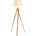 Large Tripod Floor Lamp Linen Shade Modern Bamboo Wooden Retro Twist Light - Home & Garden > Lighting