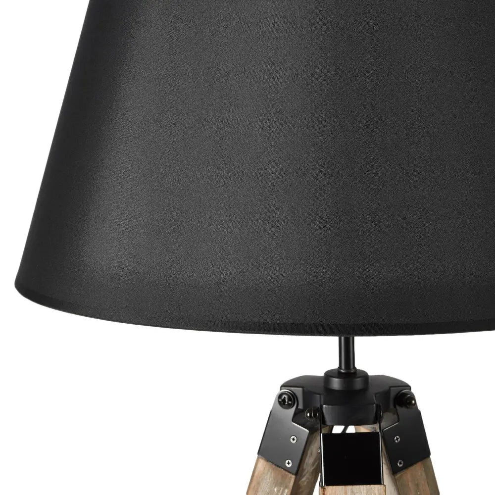LARGE TRIPOD FLOOR LAMP Linen Shade Modern Light Retro Vintage Wooden - Home & Garden > Lighting > Floor Lamps