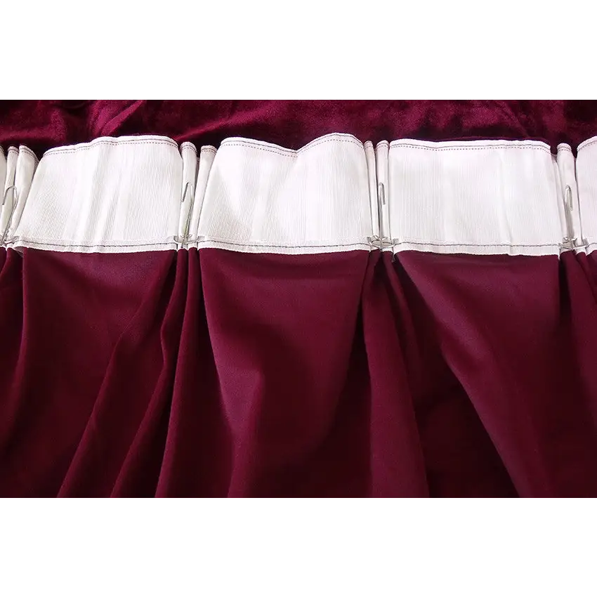 Large Velvet Curtains 610 x 230cm with 4m blockout + 30 Hooks New Burgundy - Home & Garden > Curtains > Curtains &
