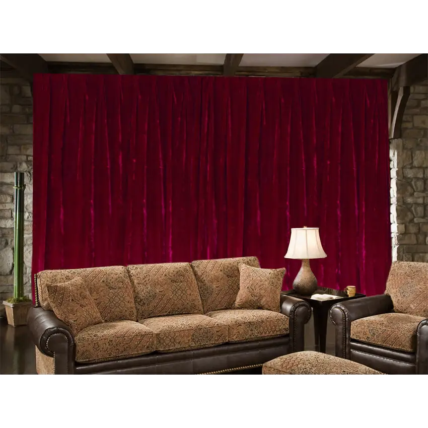 Large Velvet Curtains 610 x 230cm with 4m blockout + 30 Hooks New Burgundy - Home & Garden > Curtains > Curtains &
