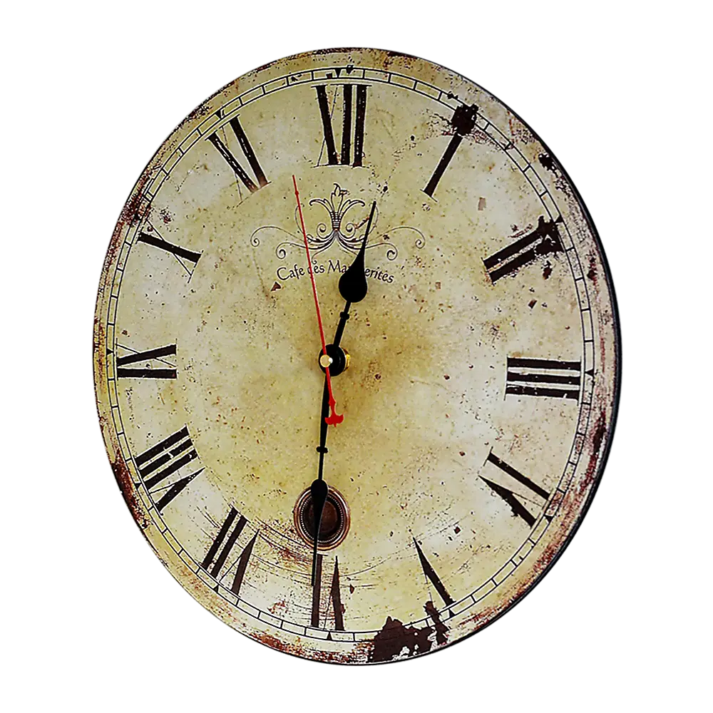 Large Vintage Wall Clock Kitchen Office Retro Timepiece - Home & Garden > Decor