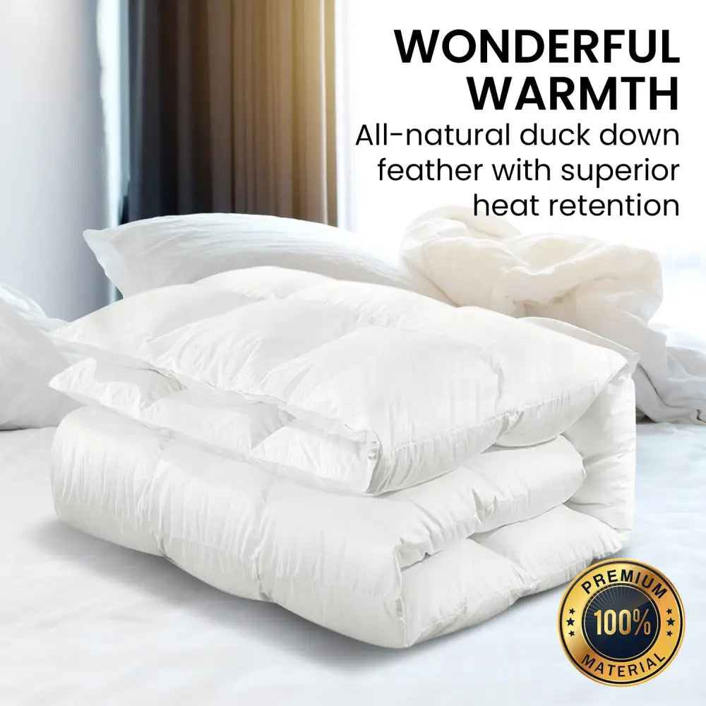 Laura Hill 500GSM Duck Down Feather Quilt Comforter Doona - Queen - Home & Garden > Bedding