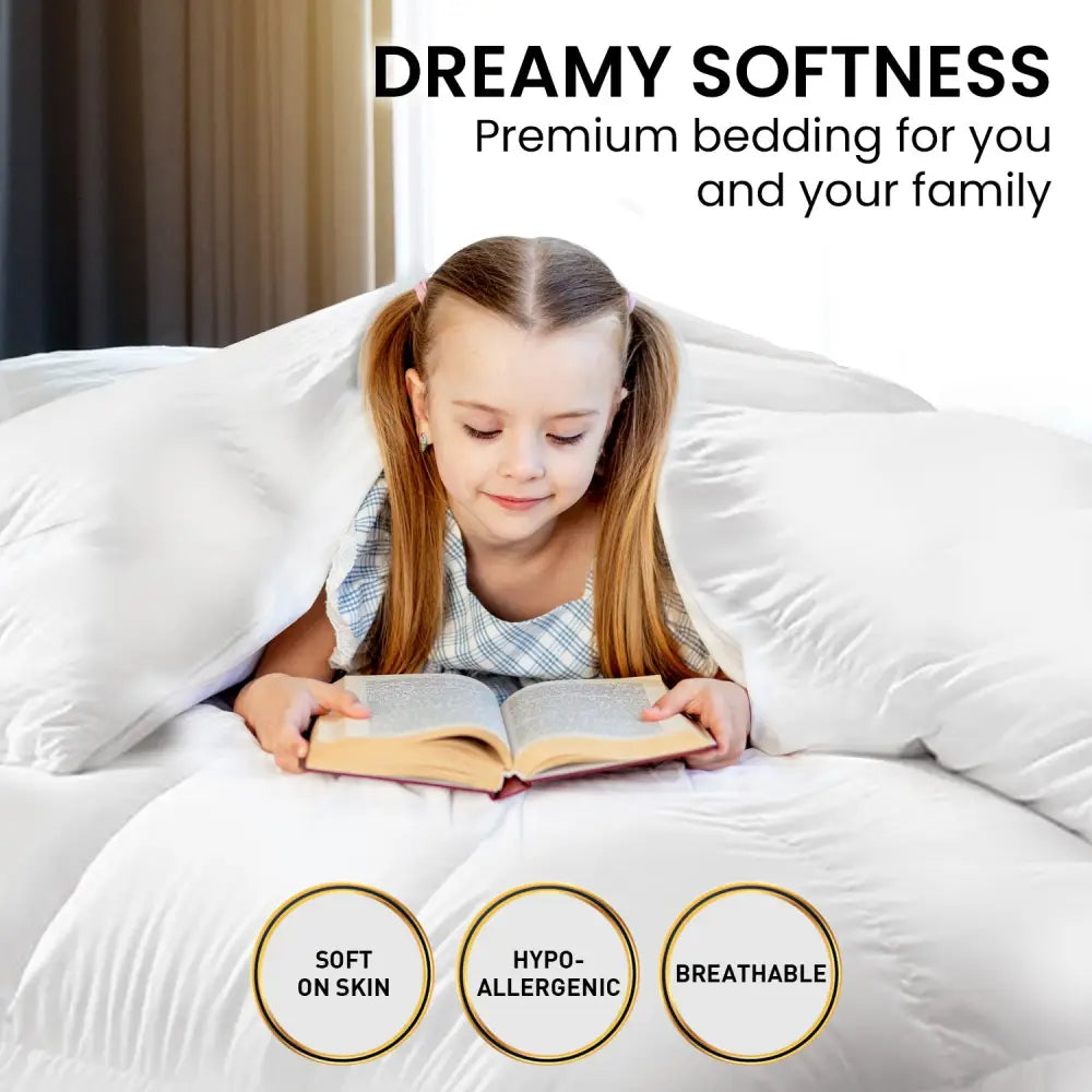 Laura Hill 500GSM Duck Down Feather Quilt Comforter Doona - Queen - Home & Garden > Bedding