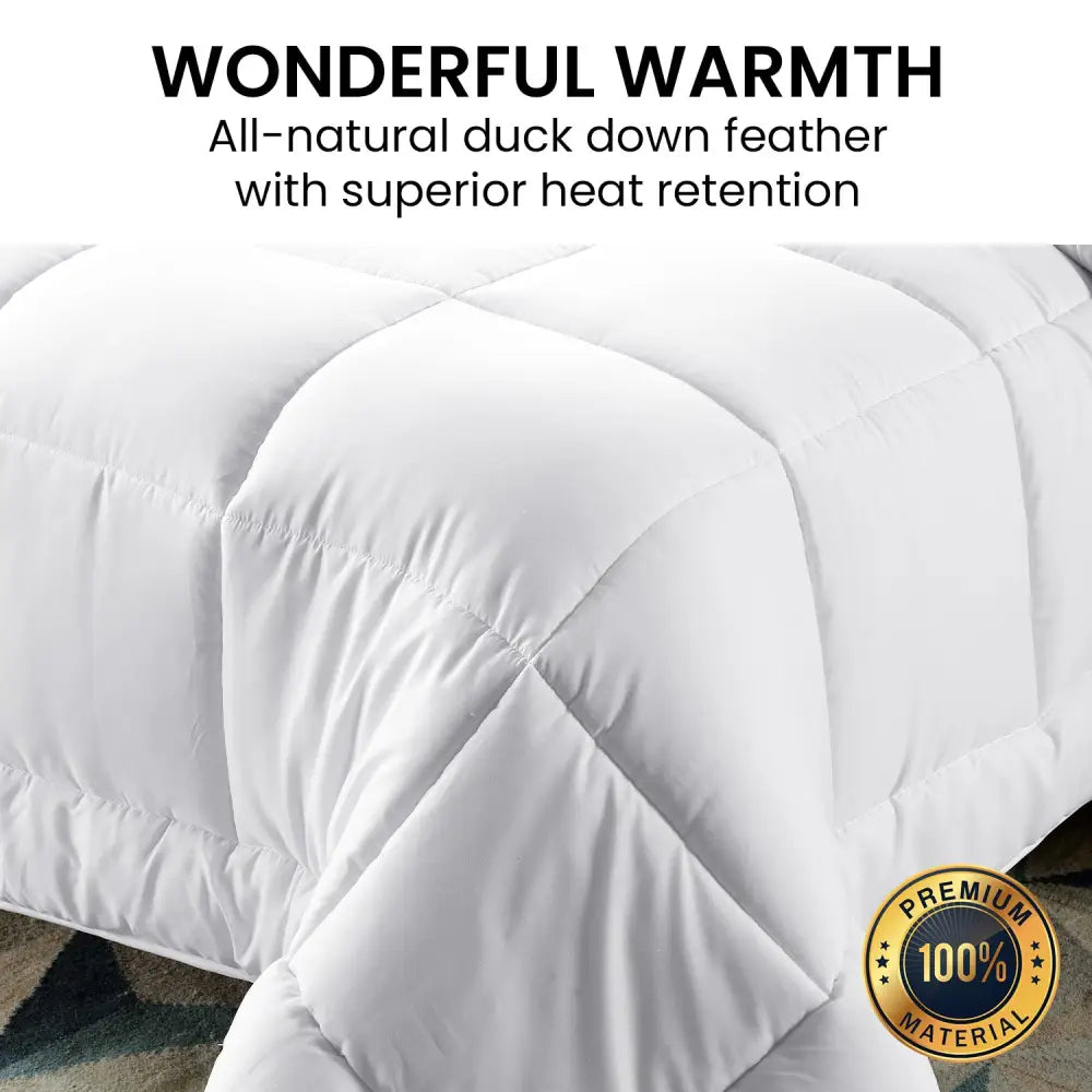 Laura Hill 500GSM Duck Down Feather Quilt Comforter Doona - Super King - Home & Garden > Bedding