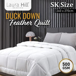Laura Hill 500GSM Duck Down Feather Quilt Comforter Doona - Super King - Home & Garden > Bedding