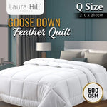 Laura Hill 500GSM Goose Down Feather Comforter Doona - Queen - Home & Garden > Bedding
