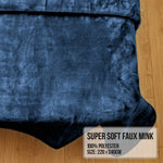 Laura Hill 600gsm Faux Mink Blanket Queen Size Double-sided Throw Rug Large Super Luxurious Soft - Blue - Home & Garden