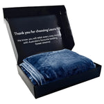 Laura Hill 600gsm Faux Mink Blanket Queen Size Double-sided Throw Rug Large Super Luxurious Soft - Blue - Home & Garden