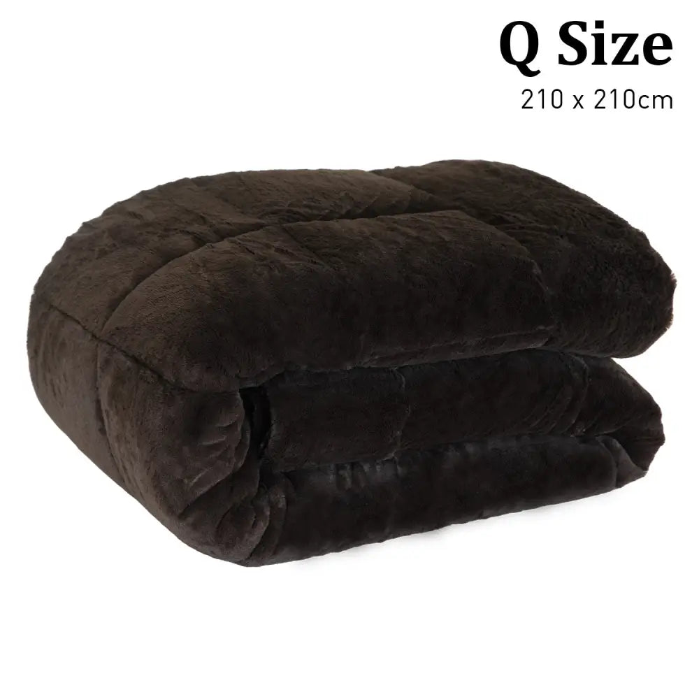 Laura Hill 600GSM Faux Mink Comforter Quilt Duvet Doona - Queen - Home & Garden > Bedding