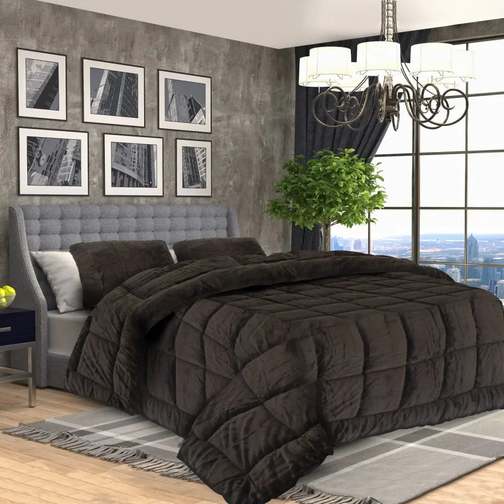 Laura Hill 600GSM Faux Mink Quilt Comforter Doona - King - Home & Garden > Bedding