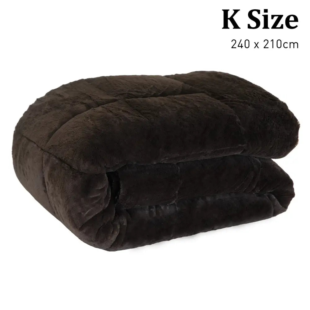 Laura Hill 600GSM Faux Mink Quilt Comforter Doona - King - Home & Garden > Bedding
