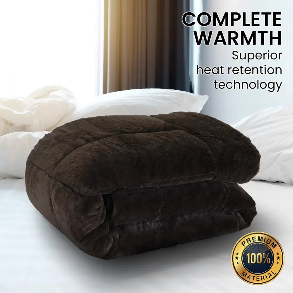 Laura Hill 600GSM Faux Mink Quilt Comforter Doona - King - Home & Garden > Bedding
