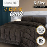 Laura Hill 600GSM Faux Mink Quilt Comforter Doona - King - Home & Garden > Bedding