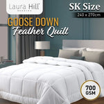Laura Hill 700GSM Goose Down Feather Comforter Doona - Super King - Home & Garden > Bedding