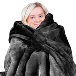 Laura Hill 800-gsm Faux Mink Throw Rug Blanket Queen Size Double-sided Large Super Luxurious Soft Heavy - Black - Home