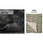 Laura Hill 800-gsm Faux Mink Throw Rug Blanket Queen Size Double-sided Large Super Luxurious Soft Heavy - Black - Home