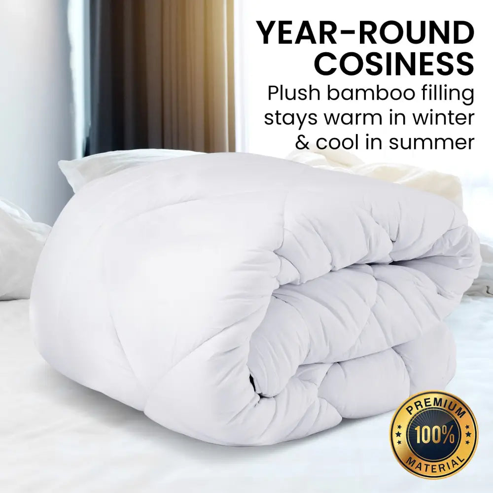 Laura Hill 800GSM Microfibre Bamboo Quilt Comforter Doona - Queen - Home & Garden > Bedding