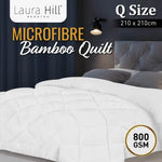 Laura Hill 800GSM Microfibre Bamboo Quilt Comforter Doona - Queen - Home & Garden > Bedding
