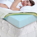 Laura Hill Cool Gel Memory Foam Mattress Topper Bamboo Fabric Cover Double - Home & Garden > Bedding