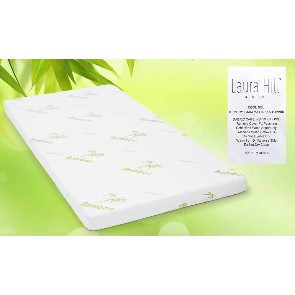 Laura Hill Cool Gel Memory Foam Mattress Topper - King Single - Home & Garden > Bedding