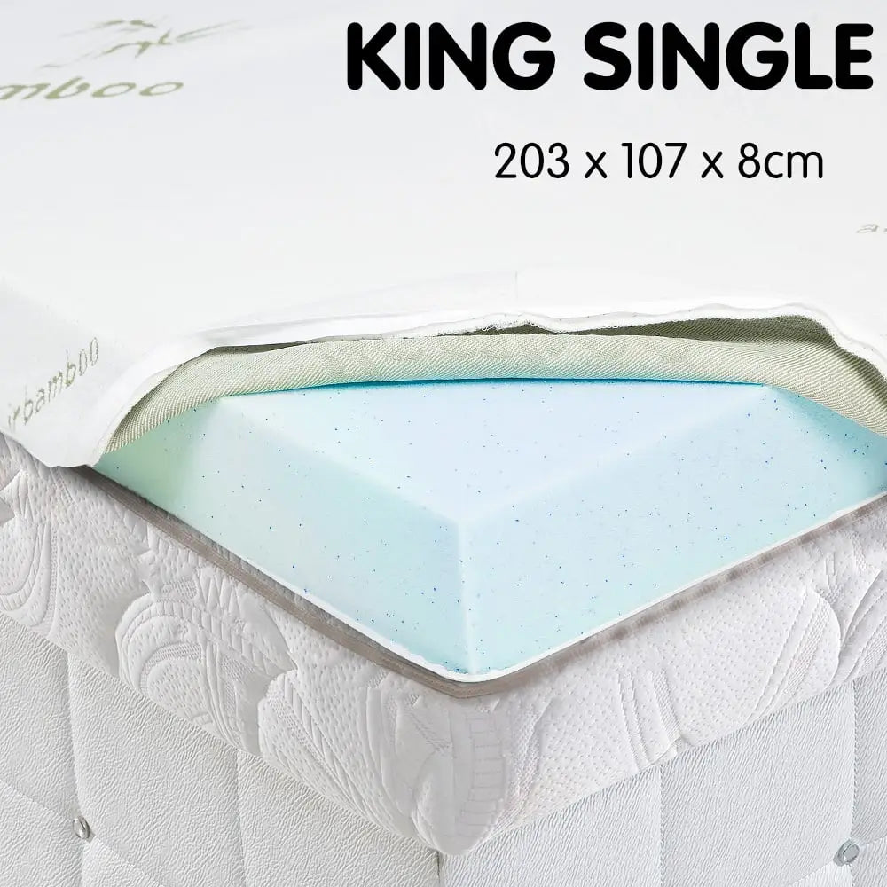 Laura Hill Cool Gel Memory Foam Mattress Topper - King Single - Home & Garden > Bedding