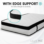 Laura Hill Double Mattress Bed Size Euro Top 5 Zone Spring Foam 32cm Bedding Pocket - Home & Garden > Bedding
