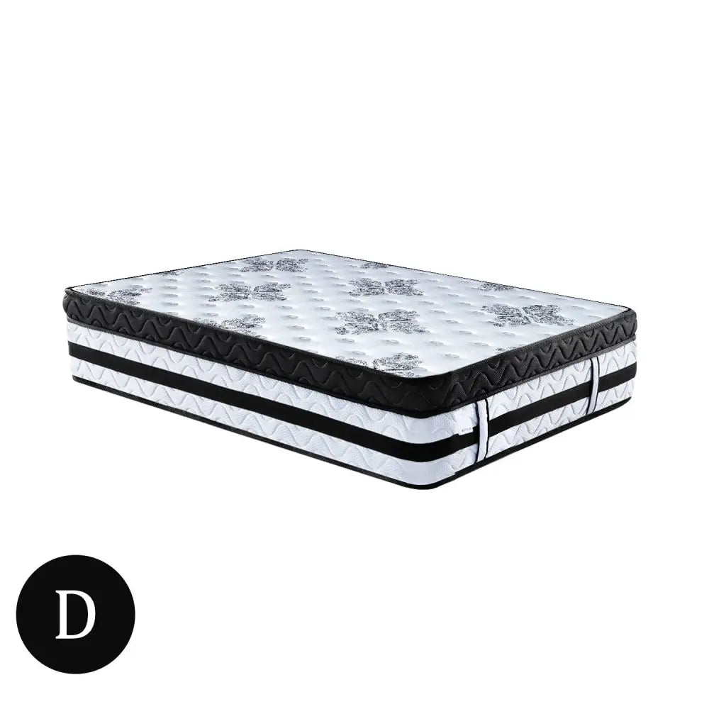 Laura Hill Double Mattress Bed Size Euro Top 5 Zone Spring Foam 34cm Bedding Pocket - Furniture > Mattresses > Mattress