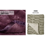 Laura Hill Double-sided Large 220 X 240cm Faux Mink Throw Rug Blanket 800-gsm Heavy - Purple - Home & Garden > Bedding
