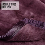 Laura Hill Double-sided Large 220 X 240cm Faux Mink Throw Rug Blanket 800-gsm Heavy - Purple - Home & Garden > Bedding