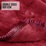 Laura Hill Double-sided Large 220 X 240cm Faux Mink Throw Rug Blanket 800-gsm Heavy - Red - Home & Garden > Bedding
