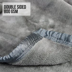 Laura Hill Double-sided Large 220 X 240cm Faux Mink Throw Rug Blanket 800-gsm Heavy - Silver - Home & Garden > Bedding