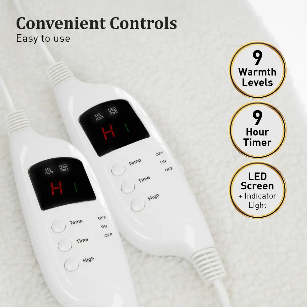 Laura Hill Electric Blanket Heated Fitted King Size Bed Safety 9 Heat Levels - Home & Garden > Bedding