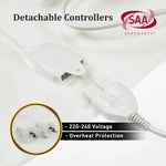 Laura Hill Electric Blanket Queen Size Fitted Underlay Winter Throw - White - Home & Garden > Bedding