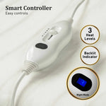 Laura Hill Electric Blanket Queen Size Fitted Underlay Winter Throw - White - Home & Garden > Bedding