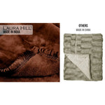 Laura Hill Faux Mink Blanket 800GSM Heavy Double-Sided - Chocolate - Home & Garden > Bedding