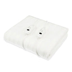 Laura Hill Heated Electric Blanket Double Size Fitted Polyester Underlay Winter Throw - White - Home & Garden > Bedding