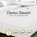 Laura Hill Heated Electric Blanket Double Size Fitted Polyester Underlay Winter Throw - White - Home & Garden > Bedding
