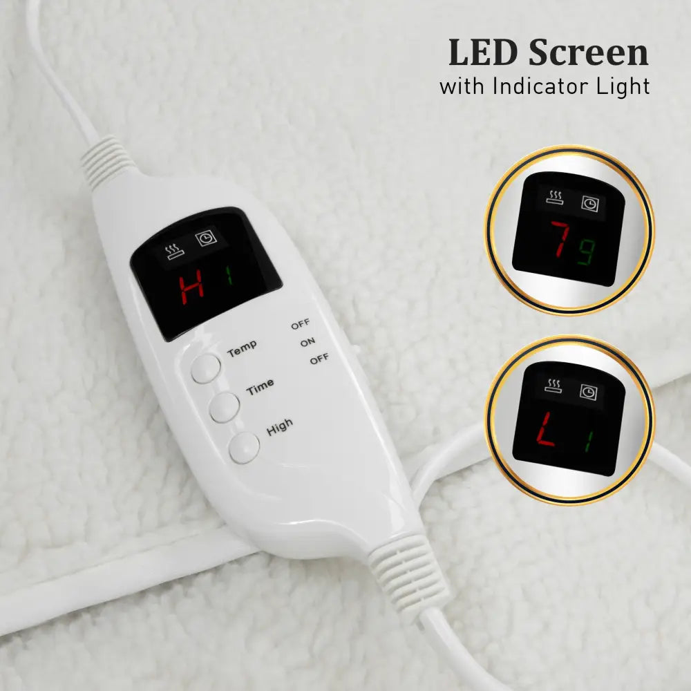 Laura Hill Heated Electric Blanket Fitted Fleece Underlay Throw Single - Home & Garden > Bedding