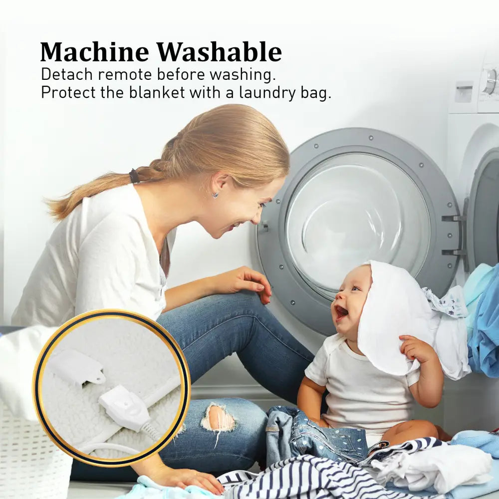Laura Hill Heated Electric Blanket Fitted Fleece Underlay Throw Single - Home & Garden > Bedding