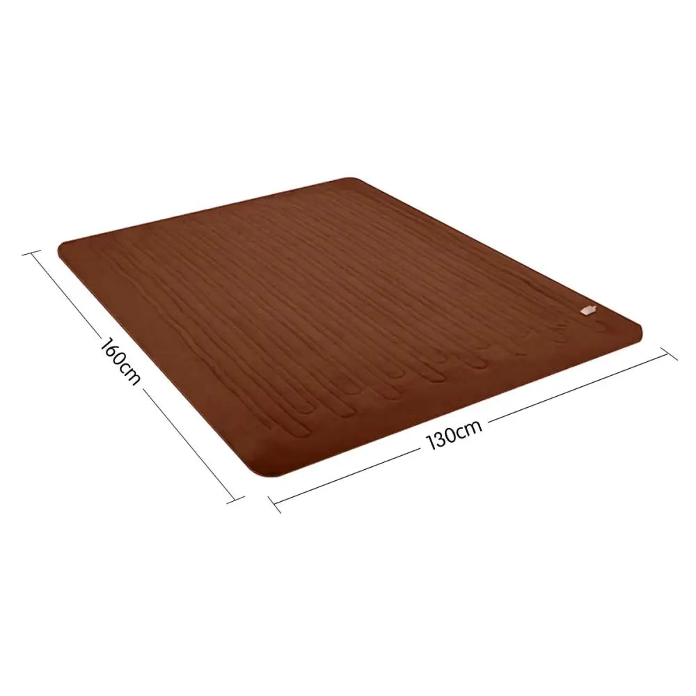Laura Hill Heated Electric Blanket Throw Rug Coral Warm Fleece Brown - Home & Garden > Bedding