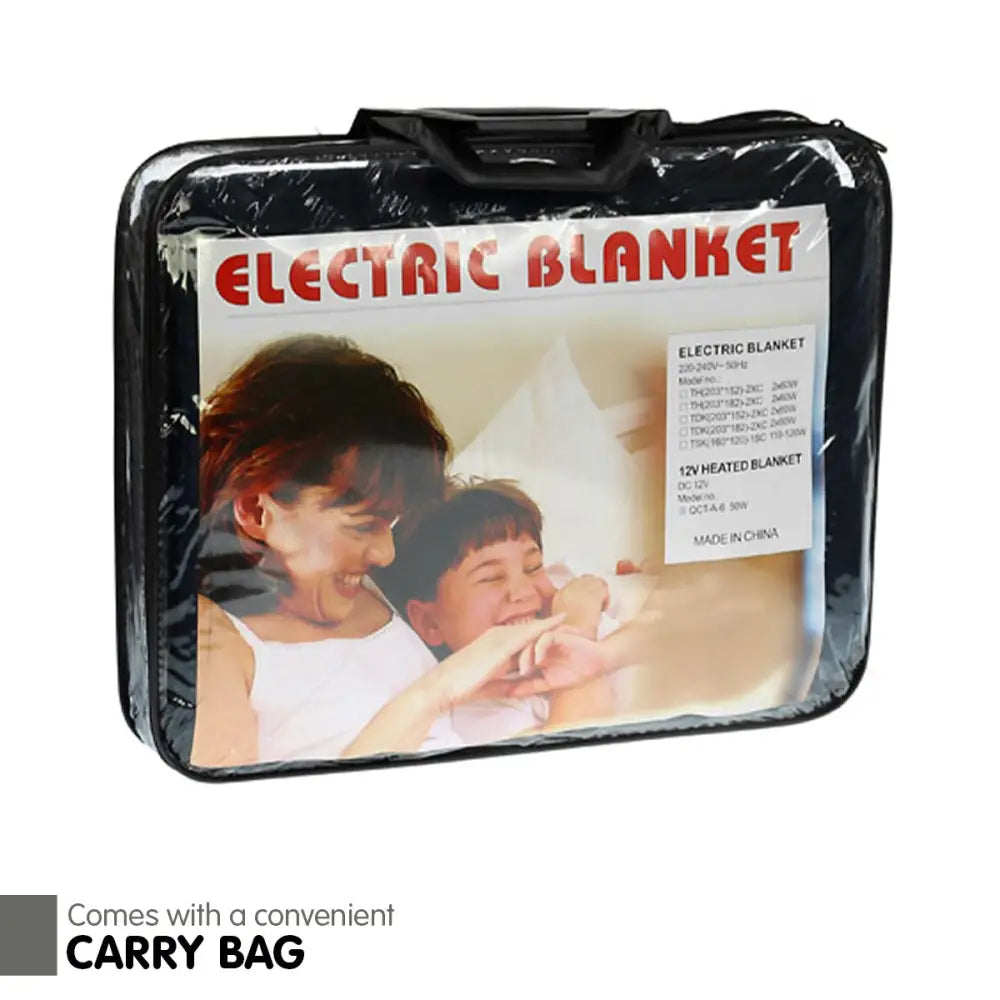 Laura Hill Heated Electric Car Blanket 150x110cm 12v - Black - Home & Garden > Bedding