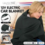 Laura Hill Heated Electric Car Blanket 150x110cm 12v - Black - Home & Garden > Bedding