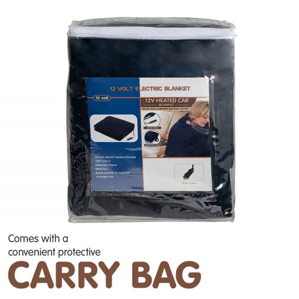Laura Hill Heated Electric Car Blanket 150x110cm 12v - Blue - Home & Garden > Bedding