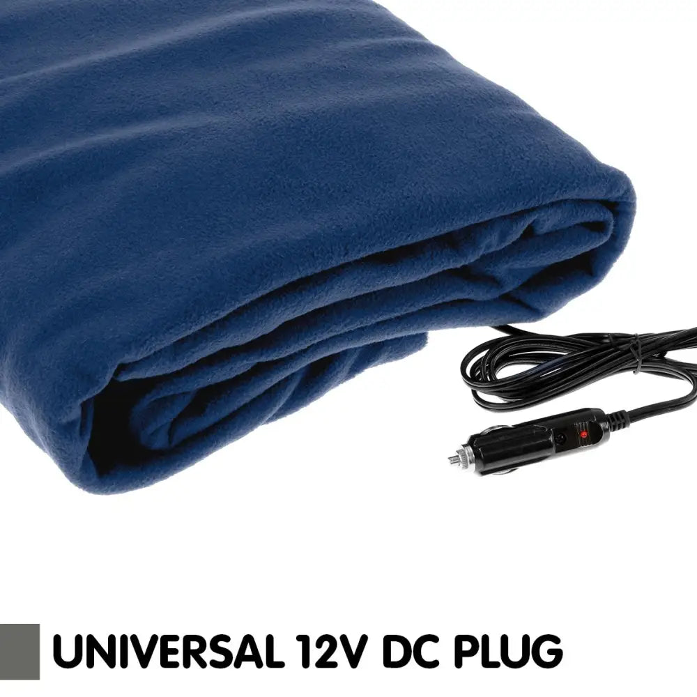 Laura Hill Heated Electric Car Blanket 150x110cm 12v - Navy Blue - Home & Garden > Bedding
